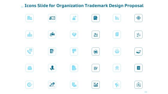 Icons Slide For Organization Trademark Design Proposal Background PDF Icons Slide For Organization Trademark Design Proposal Background PDF