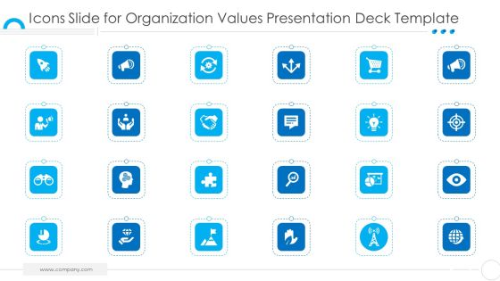 Icons Slide For Organization Values Presentation Deck Template Guidelines PDF Icons Slide For Organization Values Presentation Deck Template Guidelines PDF
