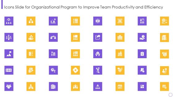 Icons Slide For Organizational Program To Improve Team Productivity And Efficiency Introduction PDF Icons Slide For Organizational Program To Improve Team Productivity And Efficiency Introduction PDF