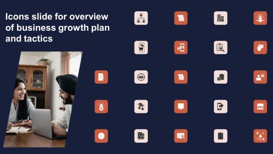 Icons Slide For Overview Of Business Growth Plan And Tactics Elements PDF Icons Slide For Overview Of Business Growth Plan And Tactics Elements PDF