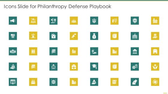 Icons Slide For Philanthropy Defense Playbook Structure PDF Icons Slide For Philanthropy Defense Playbook Structure PDF