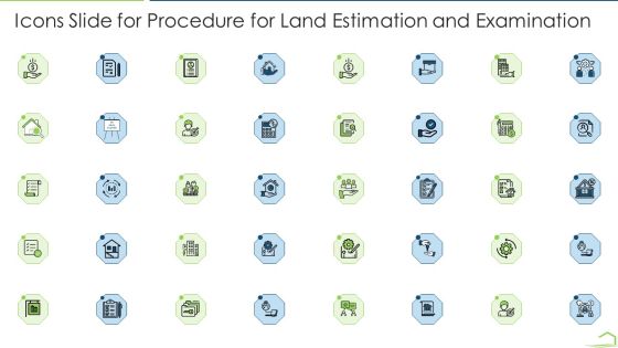 Icons Slide For Procedure For Land Estimation And Examination Topics PDF Icons Slide For Procedure For Land Estimation And Examination Topics PDF