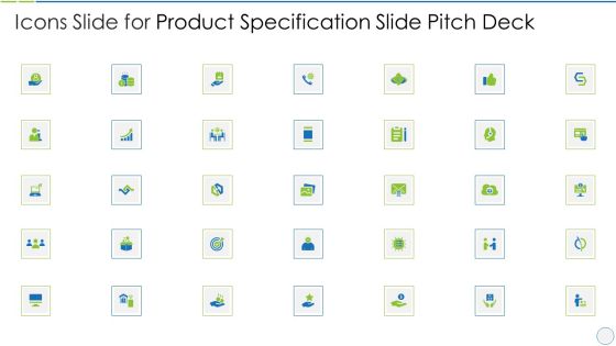 icons slide for product specification slide pitch deck infographics pdf icons slide for product specification slide pitch deck infographics pdf