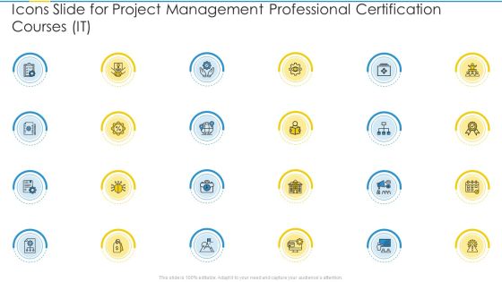 Icons Slide For Project Management Professional Certification Courses IT Portrait PDF Icons Slide For Project Management Professional Certification Courses IT Portrait PDF