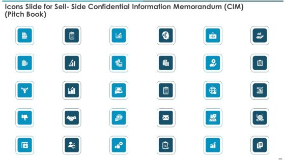 Icons Slide For Sell Side Confidential Information Memorandum CIM Pitch Book Sample PDF Icons Slide For Sell Side Confidential Information Memorandum CIM Pitch Book Sample PDF