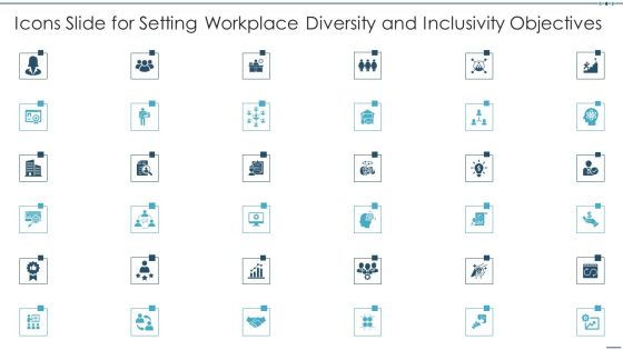 Icons Slide For Setting Workplace Diversity And Inclusivity Objectives Summary PDF Icons Slide For Setting Workplace Diversity And Inclusivity Objectives Summary PDF
