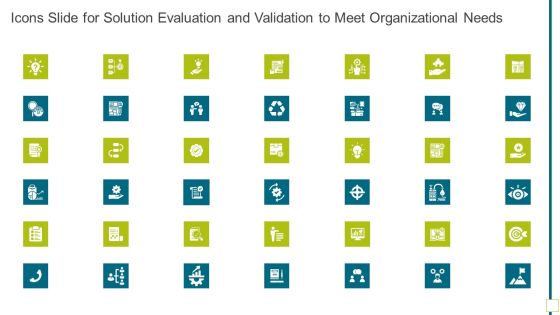 Icons Slide For Solution Evaluation And Validation To Meet Organizational Needs Graphics PDF Icons Slide For Solution Evaluation And Validation To Meet Organizational Needs Graphics PDF