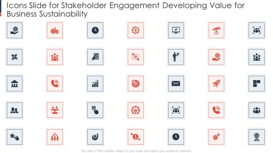 Icons Slide For Stakeholder Engagement Developing Value For Business Sustainability Microsoft PDF Icons Slide For Stakeholder Engagement Developing Value For Business Sustainability Microsoft PDF