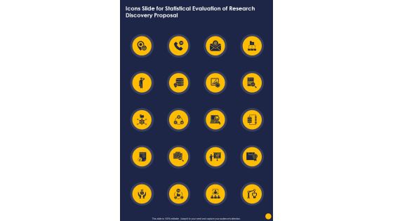 Icons Slide For Statistical Evaluation Of Research Discovery Proposal One Pager Sample Example Document Icons Slide For Statistical Evaluation Of Research Discovery Proposal One Pager Sample Example Document