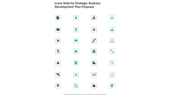 Icons Slide For Strategic Business Development Plan Proposal One Pager Sample Example Document Icons Slide For Strategic Business Development Plan Proposal One Pager Sample Example Document