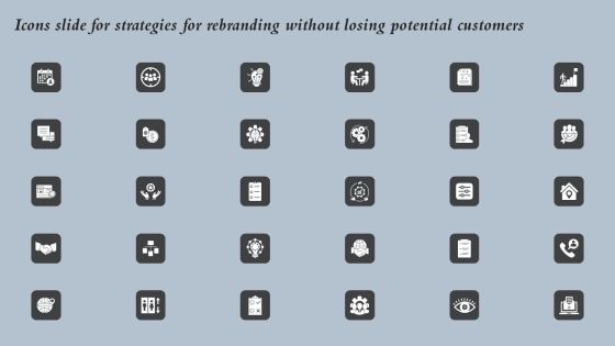 Icons Slide For Strategies For Rebranding Without Losing Potential Customers Introduction PDF Icons Slide For Strategies For Rebranding Without Losing Potential Customers Introduction PDF