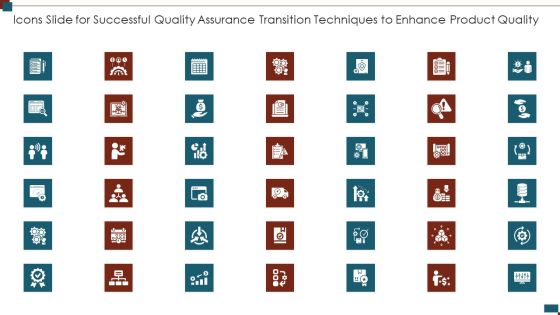 Icons Slide For Successful Quality Assurance Transition Techniques To Enhance Product Quality Portrait PDF