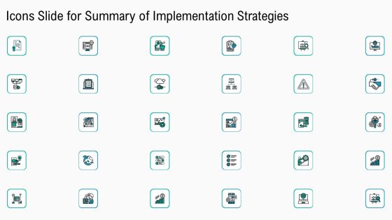 Icons Slide For Summary Of Implementation Strategies Ppt Example 2015 PDF Icons Slide For Summary Of Implementation Strategies Ppt Example 2015 PDF
