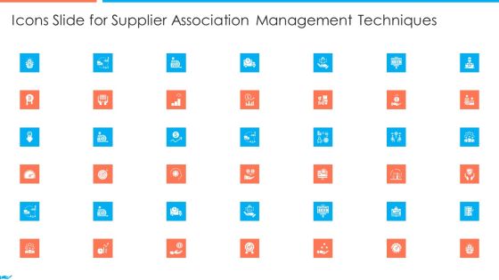 Icons Slide For Supplier Association Management Techniques Introduction PDF