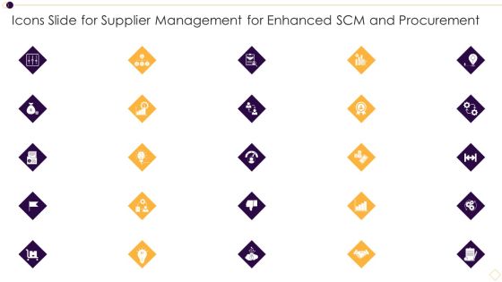 Icons Slide For Supplier Management For Enhanced SCM And Procurement Inspiration PDF Icons Slide For Supplier Management For Enhanced SCM And Procurement Inspiration PDF