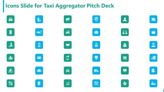 Icons Slide For Taxi Aggregator Pitch Deck Download PDF