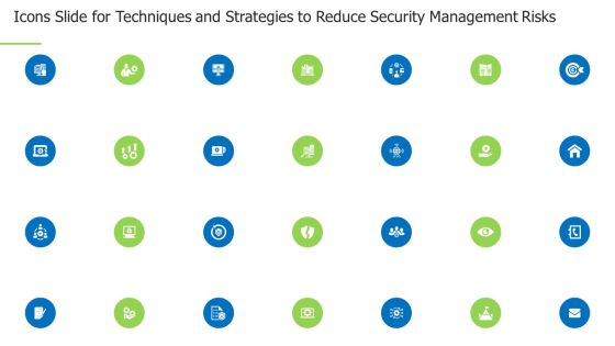 Icons Slide For Techniques And Strategies To Reduce Security Management Risks Designs PDF Icons Slide For Techniques And Strategies To Reduce Security Management Risks Designs PDF