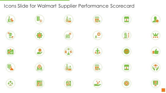 Icons Slide For Walmart Supplier Performance Scorecard Ppt Gallery Introduction PDF