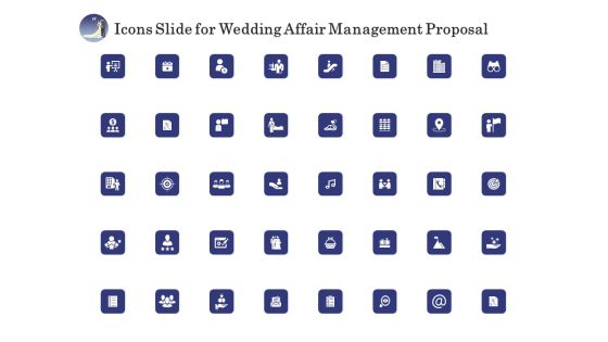 Icons Slide For Wedding Affair Management Proposal Structure PDF