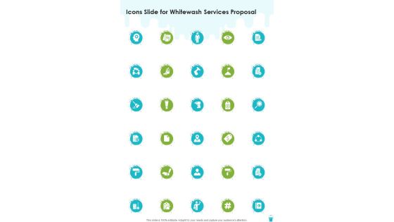 Icons Slide For Whitewash Services Proposal One Pager Sample Example Document