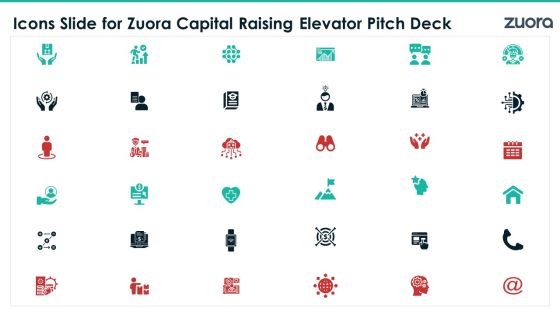 Icons Slide For Zuora Capital Raising Elevator Pitch Deck Ideas PDF Icons Slide For Zuora Capital Raising Elevator Pitch Deck Ideas PDF