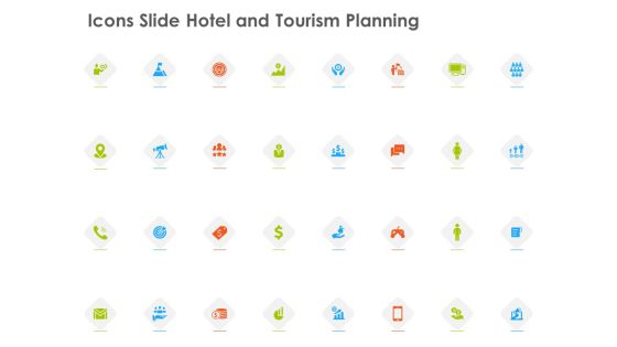 Icons Slide Hotel And Tourism Planning Themes PDF