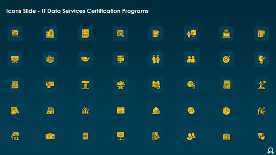Icons Slide IT Data Services Certification Programs Slides PDF Icons Slide IT Data Services Certification Programs Slides PDF