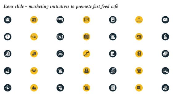 Icons Slide Marketing Initiatives To Promote Fast Food Cafe Introduction PDF Icons Slide Marketing Initiatives To Promote Fast Food Cafe Introduction PDF