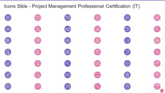 Icons Slide Project Management Professional Certification IT Sample PDF