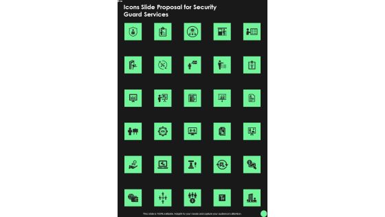 Icons Slide Proposal For Security Guard Services One Pager Sample Example Document Icons Slide Proposal For Security Guard Services One Pager Sample Example Document