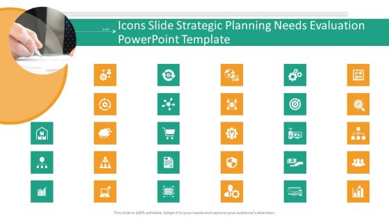 Icons Slide Strategic Planning Needs Evaluation PowerPoint Template Background PDF Icons Slide Strategic Planning Needs Evaluation PowerPoint Template Background PDF