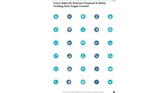 Icons Slides For Business Proposal To Raise Funding From Angel Investor One Pager Sample Example Document Icons Slides For Business Proposal To Raise Funding From Angel Investor One Pager Sample Example Document