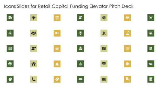 Icons Slides For Retail Capital Funding Elevator Pitch Deck Topics PDF Icons Slides For Retail Capital Funding Elevator Pitch Deck Topics PDF