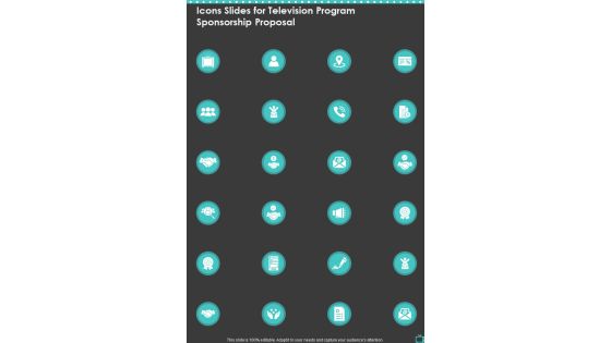 Icons Slides For Television Program Sponsorship Proposal One Pager Sample Example Document Icons Slides For Television Program Sponsorship Proposal One Pager Sample Example Document