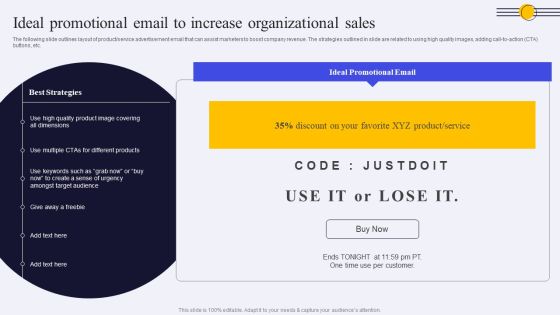 Ideal Promotional Email To Increase Organizational Sales Ppt PowerPoint Presentation Diagram Lists PDF Ideal Promotional Email To Increase Organizational Sales Ppt PowerPoint Presentation Diagram Lists PDF