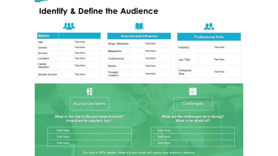Identify And Define The Audience Ppt PowerPoint Presentation Styles Icons