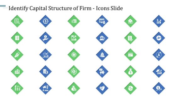 Identify Capital Structure Of Firm Icons Slide Clipart PDF