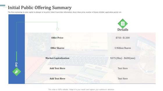 Identify Capital Structure Of Firm Initial Public Offering Summary Inspiration PDF Identify Capital Structure Of Firm Initial Public Offering Summary Inspiration PDF