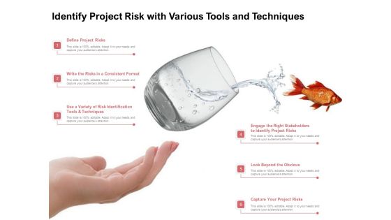 Identify Project Risk With Various Tools And Techniques Ppt PowerPoint Presentation Infographics Slides PDF Identify Project Risk With Various Tools And Techniques Ppt PowerPoint Presentation Infographics Slides PDF
