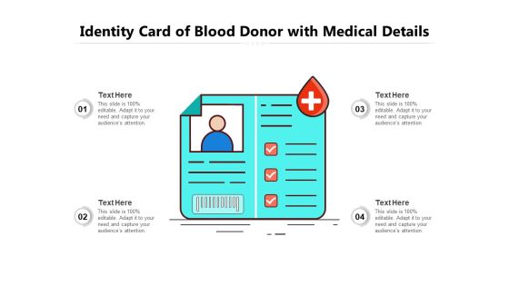 Identity Card Of Blood Donor With Medical Details Ppt PowerPoint Presentation Model Slide PDF