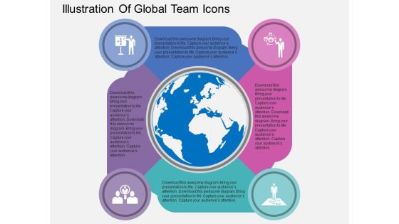 Illustration Of Global Team Icons Powerpoint Templates