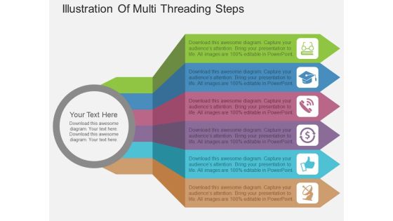 Illustration Of Multi Threading Steps Powerpoint Template Illustration Of Multi Threading Steps Powerpoint Template