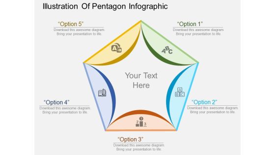 Illustration Of Pentagon Infographic Powerpoint Template