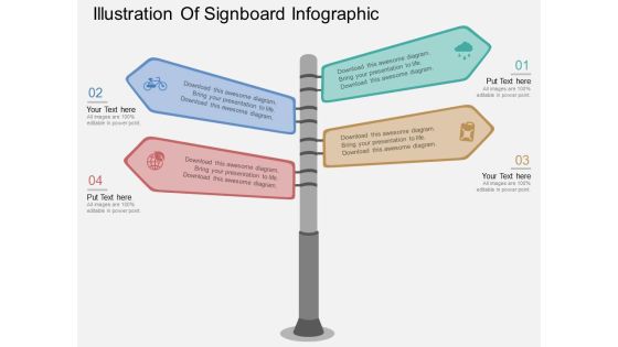 Illustration Of Signboard Infographic Powerpoint Template