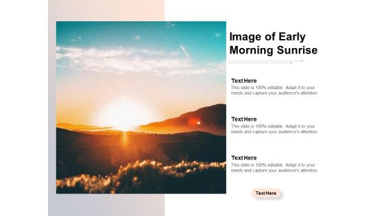 Image Of Early Morning Sunrise Ppt Powerpoint Presentation Slides Portrait
