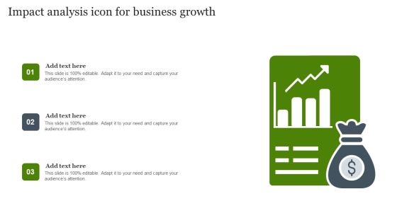 Impact Analysis Icon For Business Growth Mockup PDF