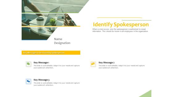 Implementation Of Risk Mitigation Strategies Within A Firm Identify Spokesperson Ppt Styles Graphics Design PDF Implementation Of Risk Mitigation Strategies Within A Firm Identify Spokesperson Ppt Styles Graphics Design PDF