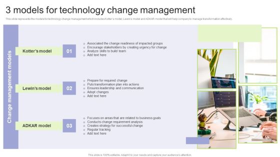 Implementing Change Management Strategy To Transform Business Processes 3 Models For Technology Change Elements PDF Implementing Change Management Strategy To Transform Business Processes 3 Models For Technology Change Elements PDF