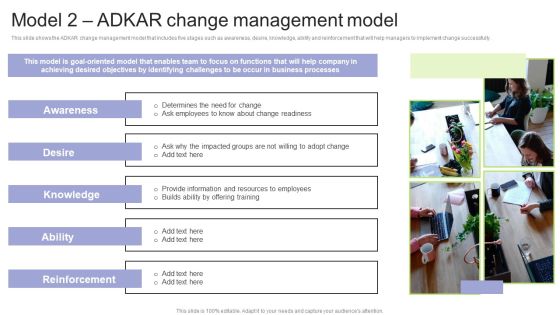 Implementing Change Management Strategy To Transform Business Processes Model 2 Adkar Change Management Portrait PDF