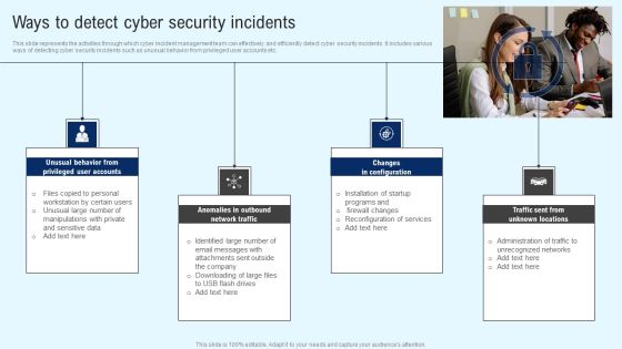 Implementing Cyber Security Incident Ways To Detect Cyber Security Incidents Designs PDF Implementing Cyber Security Incident Ways To Detect Cyber Security Incidents Designs PDF